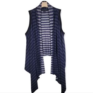 Banana Republic Wool Modal Blend Striped Waterfall Hem Open Cardigan, EUC, szXS